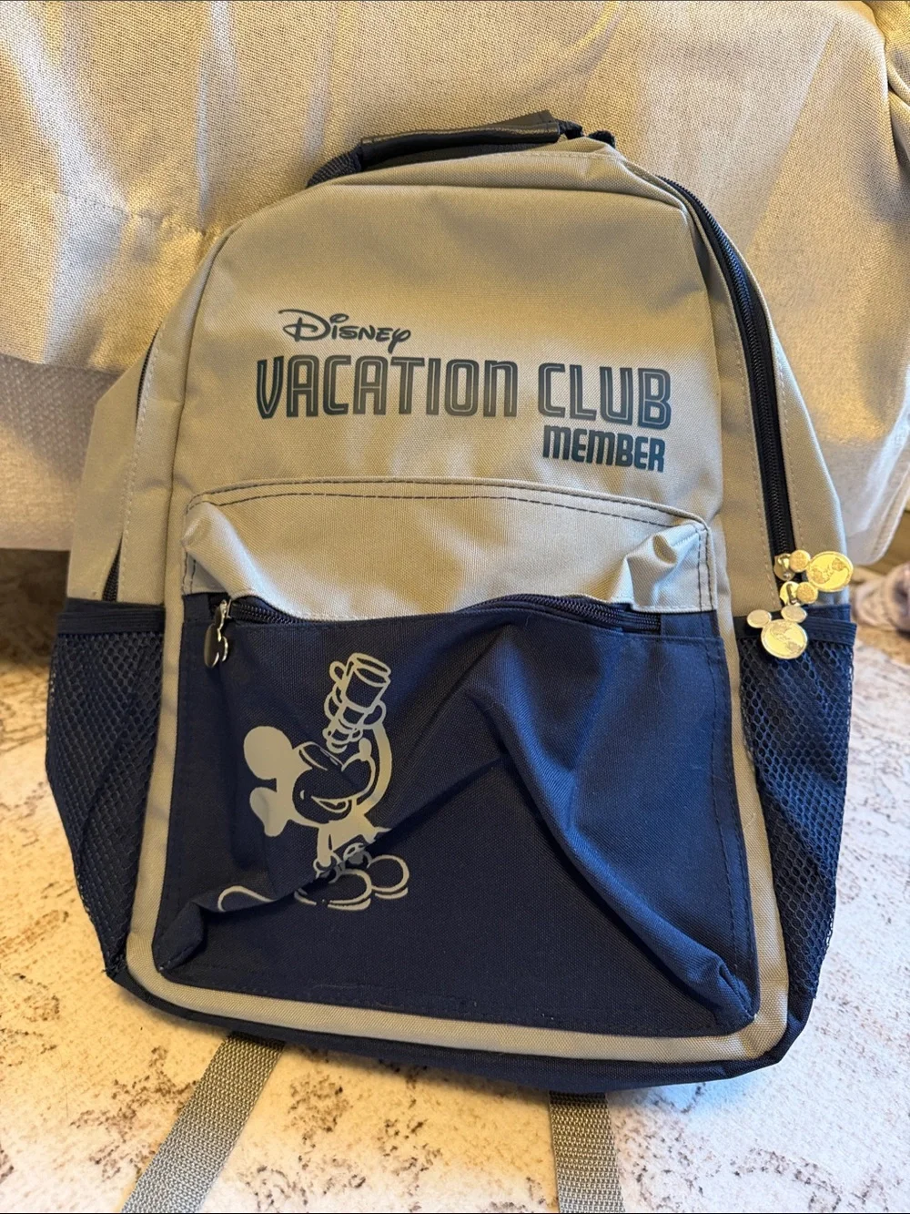 Disney Vacation Club Member Gray and Navy Mickey Backpack